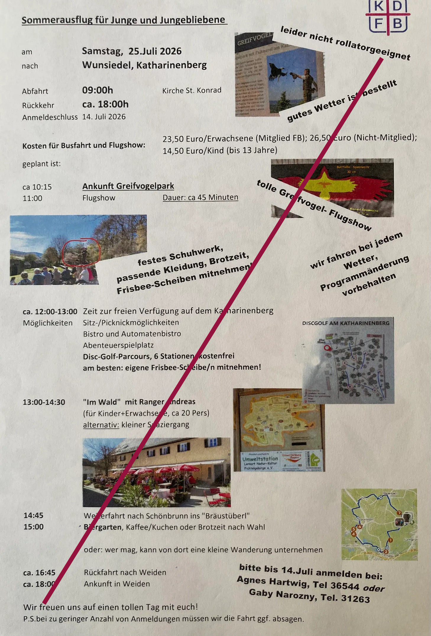 Sommerausflug KDFB abgesagt